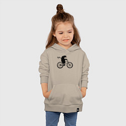 Толстовка детская хлопковая Ежик на велосипеде, цвет: миндальный — фото 2