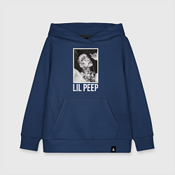 Толстовка детская хлопковая Lil Peep: White Style, цвет: тёмно-синий