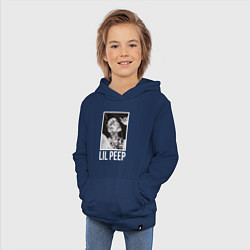 Толстовка детская хлопковая Lil Peep: White Style, цвет: тёмно-синий — фото 2
