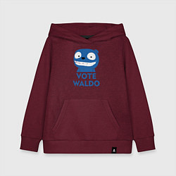 Толстовка детская хлопковая Vote Waldo, цвет: меланж-бордовый