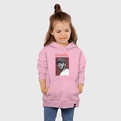 Толстовка детская хлопковая Kendrick Lamar: DAMN, цвет: светло-розовый — фото 2