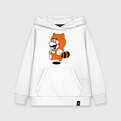 Толстовка детская хлопковая Mario In Tanooki Suit, цвет: белый