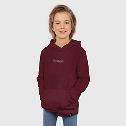 Толстовка детская хлопковая Google, цвет: меланж-бордовый — фото 2