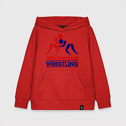 Толстовка детская хлопковая Greco-roman wrestling, цвет: красный