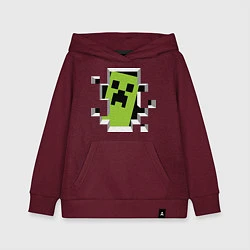 Толстовка детская хлопковая Crash Minecraft, цвет: меланж-бордовый