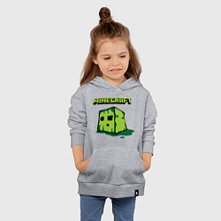 Толстовка детская хлопковая Minecraft Creeper, цвет: меланж — фото 2