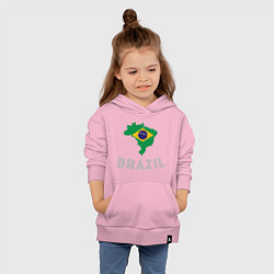 Толстовка детская хлопковая Brazil Country, цвет: светло-розовый — фото 2