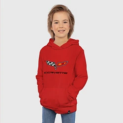 Толстовка детская хлопковая Chevrolet corvette, цвет: красный — фото 2