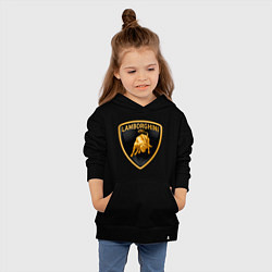 Толстовка детская хлопковая Lamborghini logo, цвет: черный — фото 2