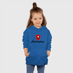 Толстовка детская хлопковая Logo lamborghini, цвет: синий — фото 2
