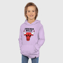Толстовка детская хлопковая Chicago Bulls, цвет: лаванда — фото 2