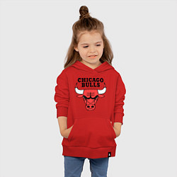 Толстовка детская хлопковая Chicago Bulls цвета красный — фото 2