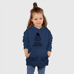 Толстовка детская хлопковая Keep Calm & Play Hockey, цвет: тёмно-синий — фото 2