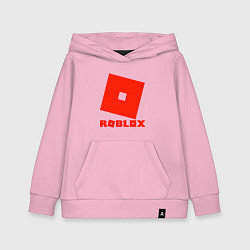 Толстовка детская хлопковая Roblox Logo, цвет: светло-розовый