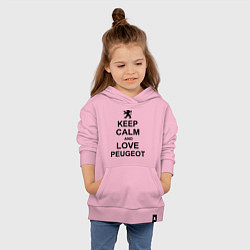 Толстовка детская хлопковая Keep Calm & Love Peugeot, цвет: светло-розовый — фото 2