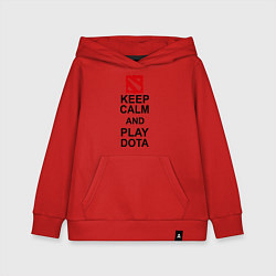 Толстовка детская хлопковая Keep Calm & Play Dota, цвет: красный