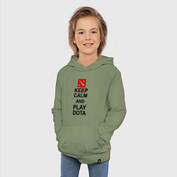 Толстовка детская хлопковая Keep Calm & Play Dota, цвет: авокадо — фото 2
