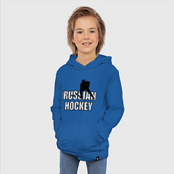 Толстовка детская хлопковая Russian hockey, цвет: синий — фото 2