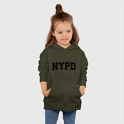 Толстовка детская хлопковая NYPD цвета хаки — фото 2