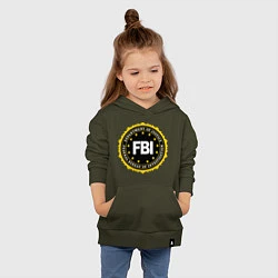Толстовка детская хлопковая FBI Departament, цвет: хаки — фото 2
