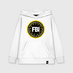 Толстовка детская хлопковая FBI Departament, цвет: белый