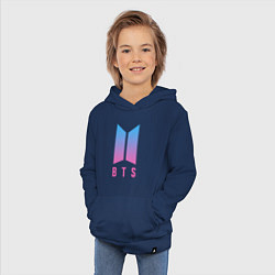 Толстовка детская хлопковая BTS: Neon V, цвет: тёмно-синий — фото 2