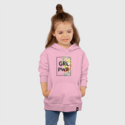 Толстовка детская хлопковая GRL PWR, цвет: светло-розовый — фото 2