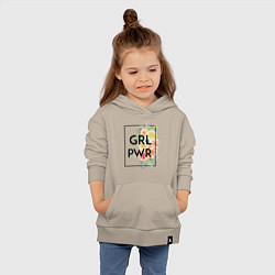 Толстовка детская хлопковая GRL PWR, цвет: миндальный — фото 2