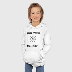 Толстовка детская хлопковая NY Detroit, цвет: белый — фото 2