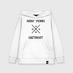 Толстовка детская хлопковая NY Detroit, цвет: белый