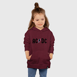 Толстовка детская хлопковая AC/DC цвета меланж-бордовый — фото 2
