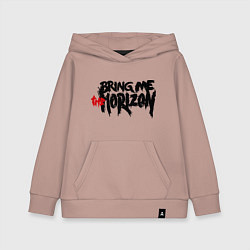 Толстовка детская хлопковая Bring me the horizon, цвет: пыльно-розовый