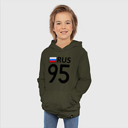 Толстовка детская хлопковая RUS 95 цвета хаки — фото 2