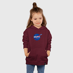 Толстовка детская хлопковая NASA Delorean 88 mph, цвет: меланж-бордовый — фото 2