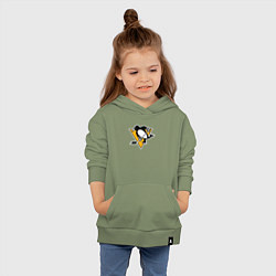 Толстовка детская хлопковая Pittsburgh Penguins: Evgeni Malkin, цвет: авокадо — фото 2