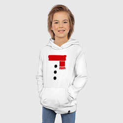Толстовка детская хлопковая Снеговик, пуговицы и шарф, цвет: белый — фото 2