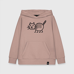 Толстовка детская хлопковая Рисунок кота, цвет: пыльно-розовый