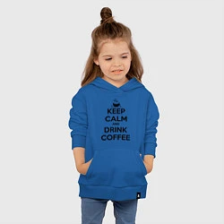 Толстовка детская хлопковая Keep Calm & Drink Coffee, цвет: синий — фото 2