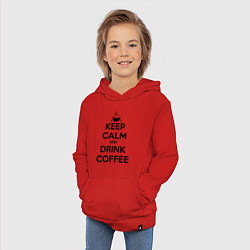 Толстовка детская хлопковая Keep Calm & Drink Coffee, цвет: красный — фото 2