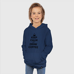 Толстовка детская хлопковая Keep Calm & Drink Coffee, цвет: тёмно-синий — фото 2