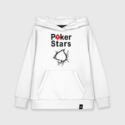 Толстовка детская хлопковая Poker Stars, цвет: белый