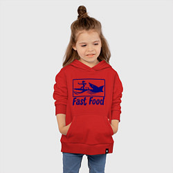Толстовка детская хлопковая Shark fast food, цвет: красный — фото 2