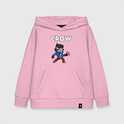 Толстовка детская хлопковая BRAWL STARS CROW, цвет: светло-розовый