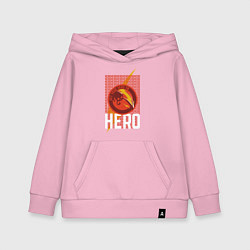 Толстовка детская хлопковая HERO, цвет: светло-розовый