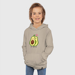 Толстовка детская хлопковая Влюбленные Веганы Авокадо, цвет: миндальный — фото 2
