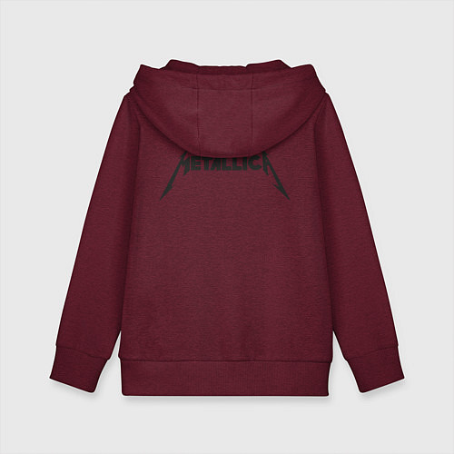 Детская толстовка-худи Metallicaспина / Меланж-бордовый – фото 2
