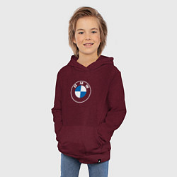 Толстовка детская хлопковая BMW LOGO 2020, цвет: меланж-бордовый — фото 2
