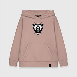 Толстовка детская хлопковая Медведь, цвет: пыльно-розовый