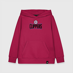 Толстовка детская хлопковая Los Angeles Clippers 1, цвет: маджента