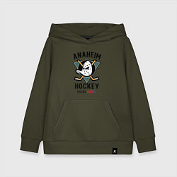 Толстовка детская хлопковая ANAHEIM DUCKS, цвет: хаки